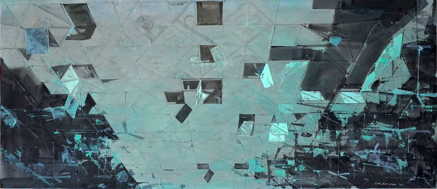 19.《謝幕》,70cm×160cm,紙本水彩,2021 19.《謝幕》,70cm×160cm,紙本水彩,2021