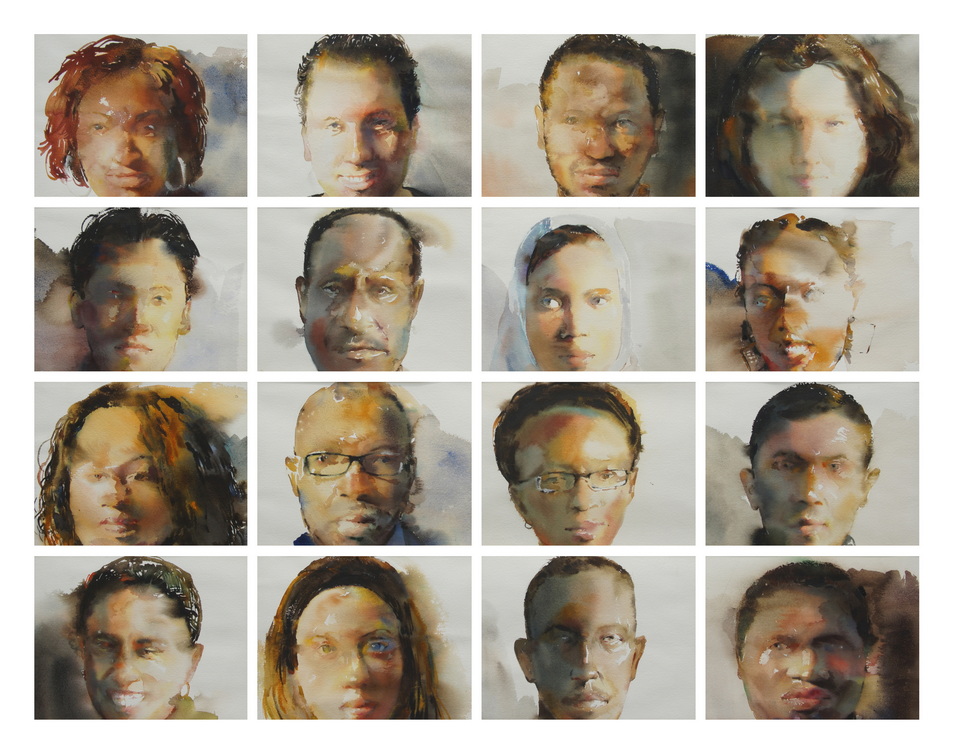 36.面孔2008 120寬x80cm 2008 紙本水彩 36.面孔2008 120寬x80cm 2008 紙本水彩