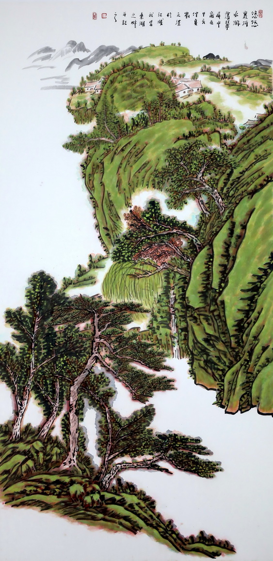 劉正洪《悠然襄河水》138cmx68cm 劉正洪《悠然襄河水》138cmx68cm