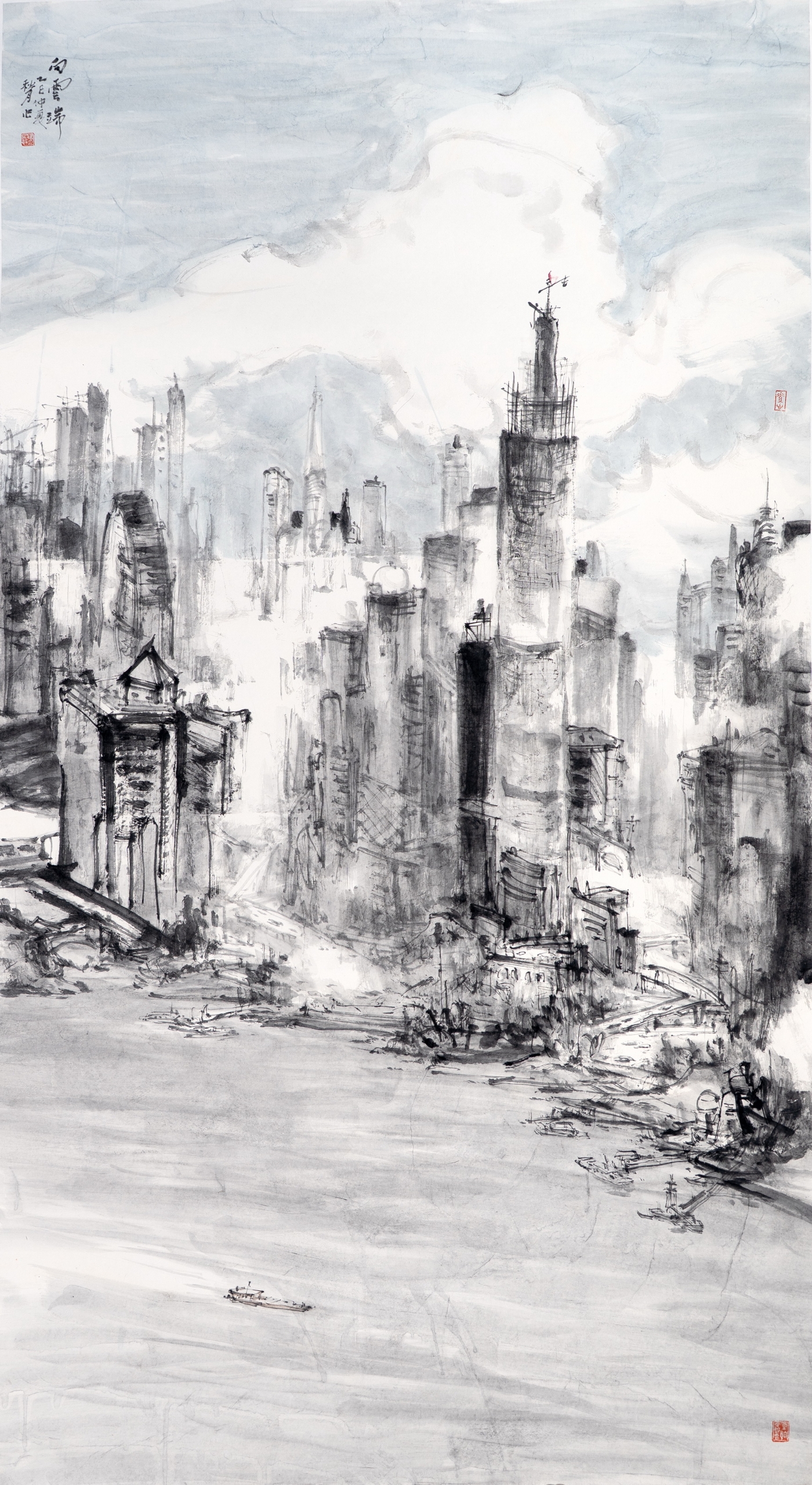 鄧秋月《向云端》180cmx96cm 鄧秋月《向云端》180cmx96cm