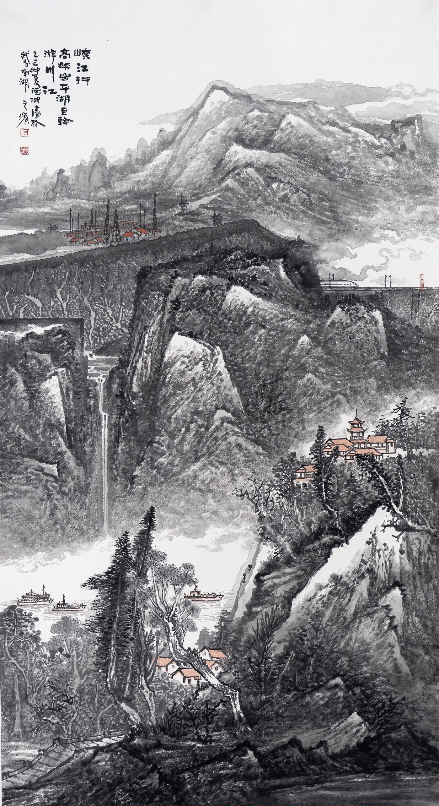 何德坤《峽江行》180cmx96cm 何德坤《峽江行》180cmx96cm