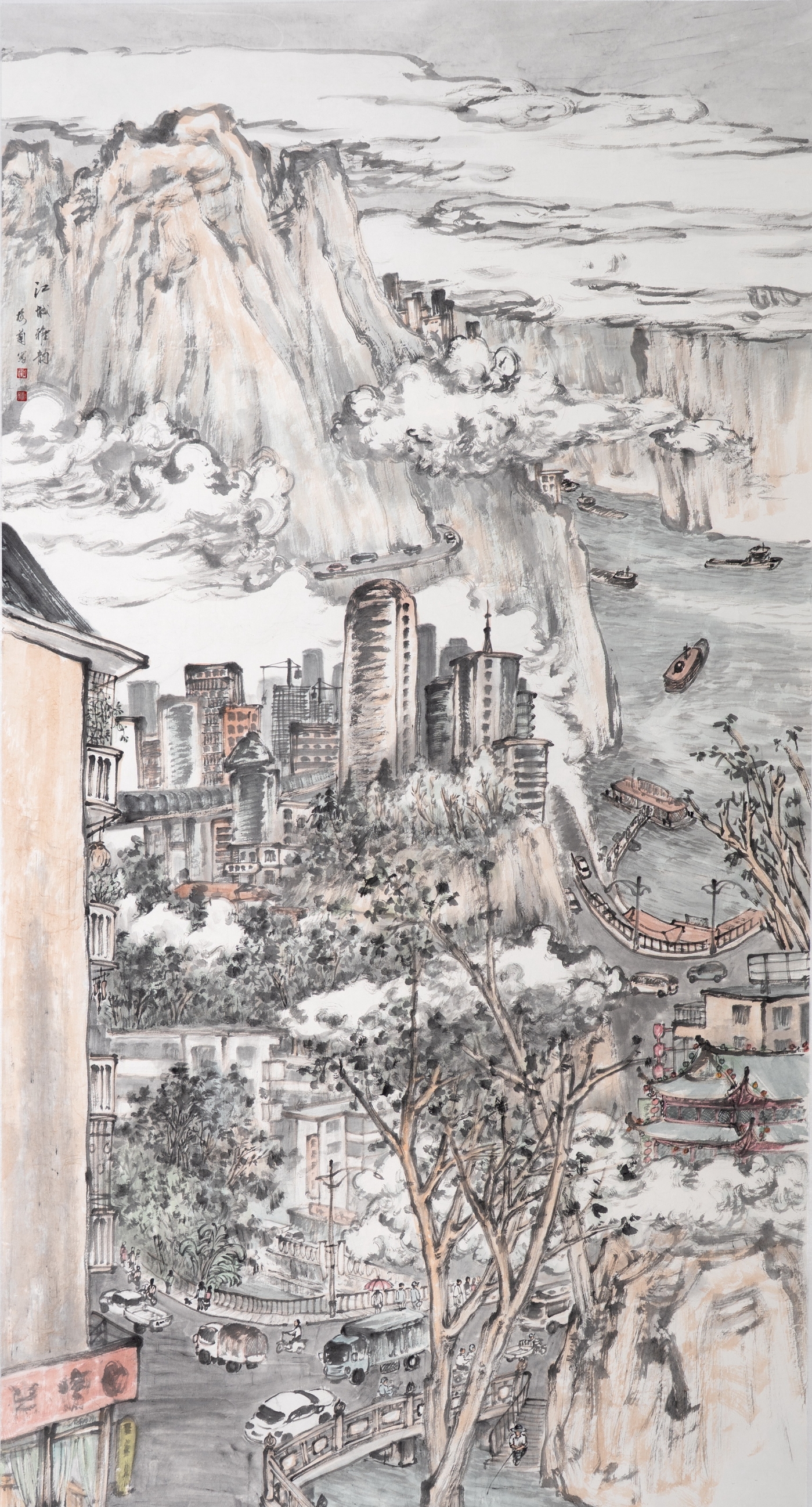 王梅蘭《江城雅韻》180cmx96cm 王梅蘭《江城雅韻》180cmx96cm